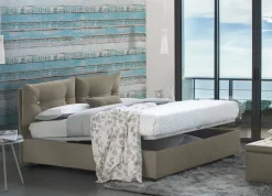 Letto 2 piazze contenitore tortora 175x215cm robusto - Calcite