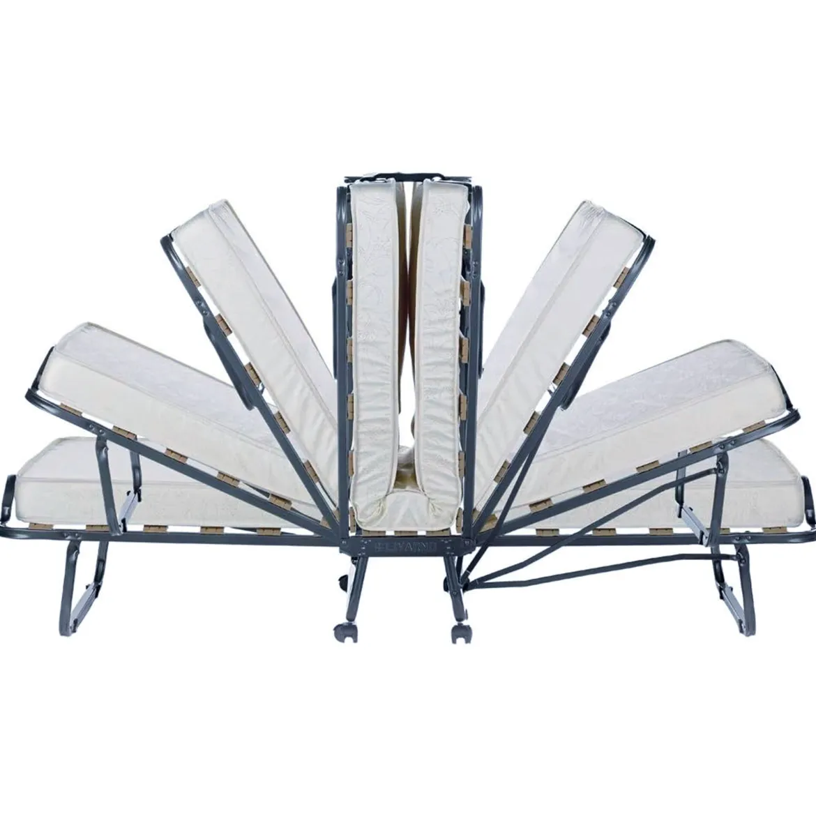 Letto Pieghevole Bianco Materasso Incluso Dimensione Materasso 80x190x10 cm, Imbottito - Chiauci