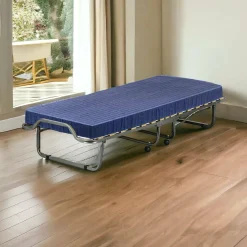 Letto Pieghevole blu Materasso Incluso Dimensione Materasso 80x190x10 cm, Imbottito - Peccioli