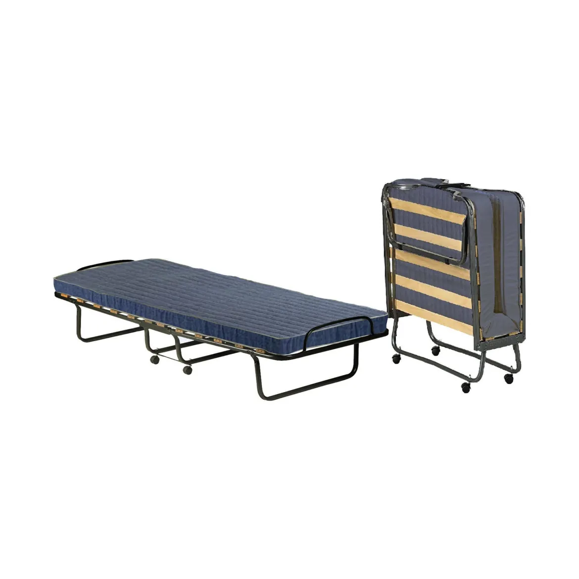 Letto Pieghevole blu Materasso Incluso Sfoderabile, Dimensione Materasso 80x190x10 cm - Peccioli