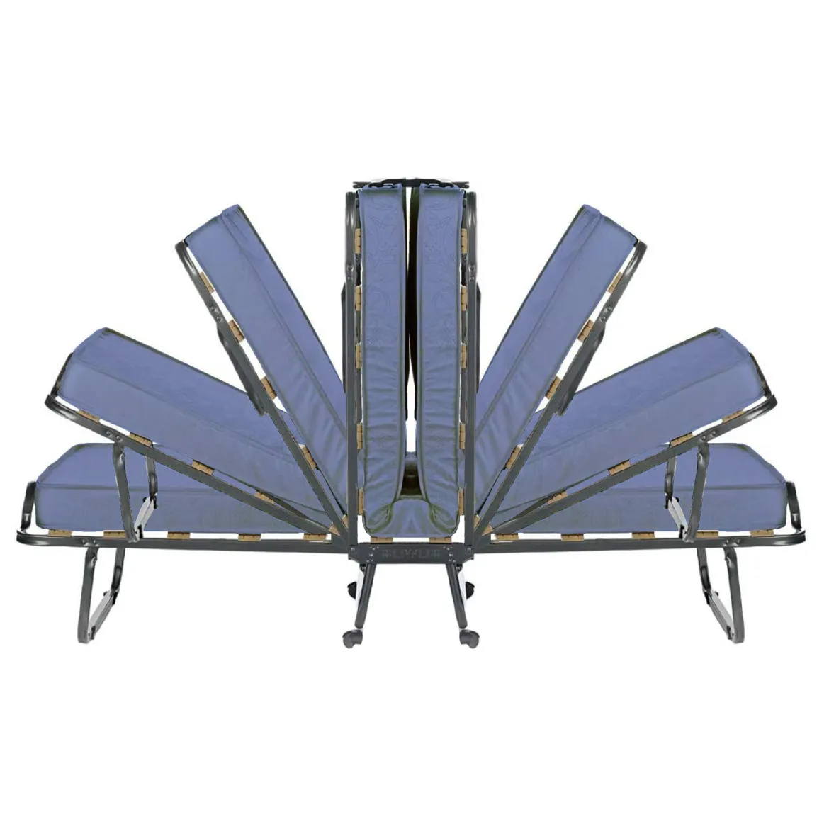Letto Pieghevole blu Materasso Incluso Sfoderabile, Dimensione Materasso 80x190x10 cm - Peccioli