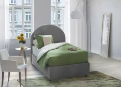 Letto 1 posto con contenitore grigio 95x205 - Egle