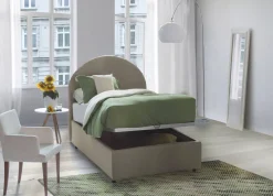 Letto 1 posto con contenitore tortora 95x205 - Egle