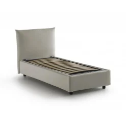 Letto 1 posto contenitore beige 110x215cm adatto per materasso 190x80 cm - Ippolito