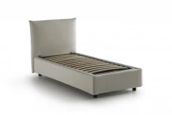 Letto 1 posto contenitore beige 110x215cm adatto per materasso 190x80 cm - Ippolito