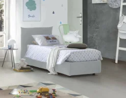 Letto 1 posto contenitore bianco 110x215cm adatto per materasso 190x80 cm - Ippolito