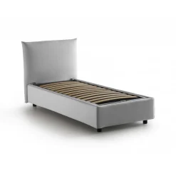 Letto 1 posto contenitore bianco 110x215cm adatto per materasso 190x80 cm - Ippolito