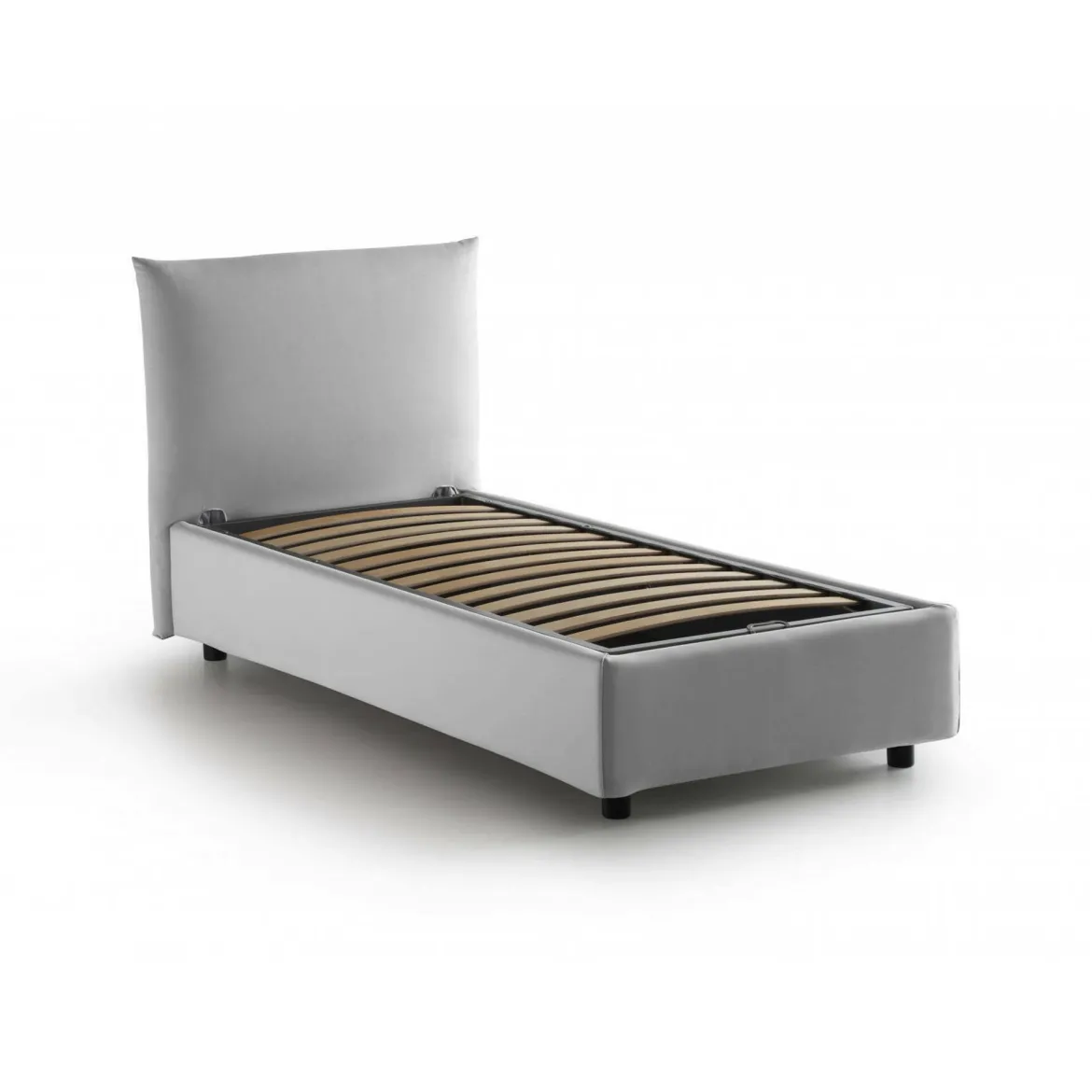 Letto 1 posto contenitore bianco 110x215cm adatto per materasso 190x80 cm - Ippolito
