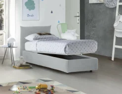 Letto 1 posto contenitore bianco 110x215cm adatto per materasso 190x80 cm - Ippolito