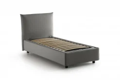 Letto 1 posto contenitore grigio 110x215cm sfoderabile - Ippolito