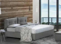 Letto 1 posto contenitore grigio 95x205cm design - Sabazia