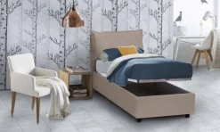 Letto 1 posto contenitore tortora 95x205cm comodo - Sabazia