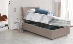 Letto 1 posto contenitore tortora 95x205cm robusto - Anathema