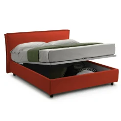 Letto Singolo Arancione Materasso Incluso Sfoderabile, Contenitore Made in Italy - Atrelmo