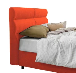 Letto Singolo Arancione Sfoderabile Contenitore, Dimensione Materasso 80x190 cm Made in Italy - Brez