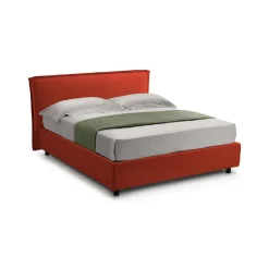 Letto Singolo Arancione Sfoderabile Contenitore, Dimensione Materasso 80x190 cm Made in Italy - Brusson