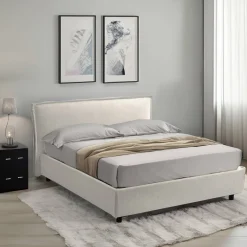 Letto Singolo Beige Materasso Incluso Sfoderabile, Contenitore Made in Italy - Brendola