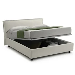 Letto Singolo Beige Materasso Incluso Sfoderabile, Contenitore Made in Italy - Brendola