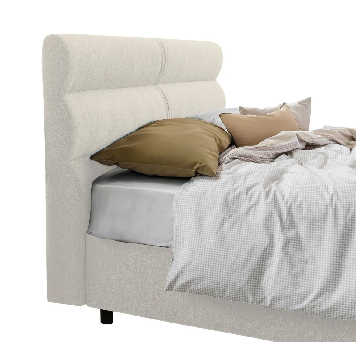 Letto Singolo Beige Sfoderabile Contenitore, Dimensione Materasso 80x200 cm Made in Italy - Bruino