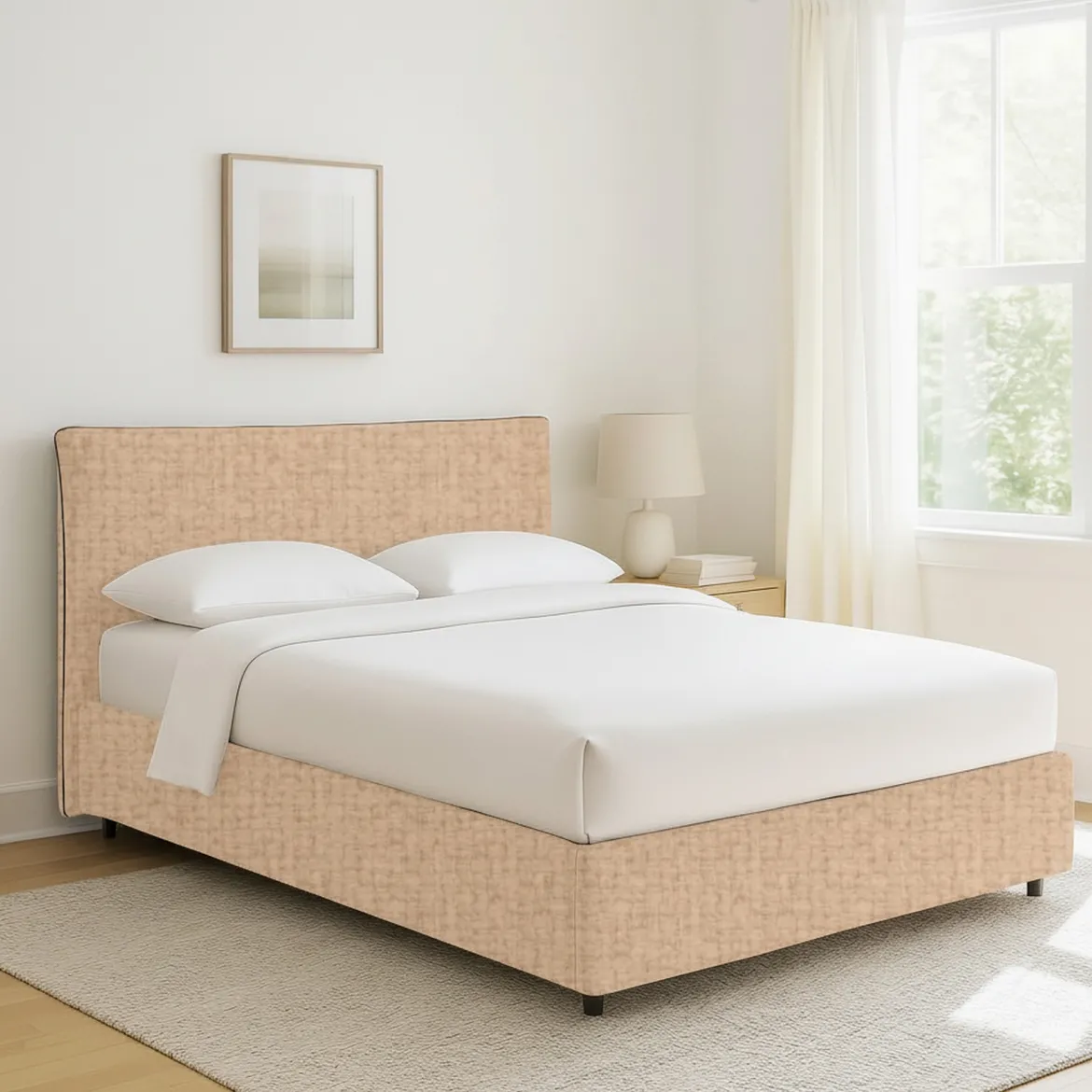 Letto Singolo Beige Sfoderabile Contenitore, Dimensione Materasso 90x190 cm - Racines