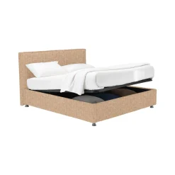 Letto Singolo Beige Sfoderabile Contenitore, Dimensione Materasso 90x190 cm - Stazzano