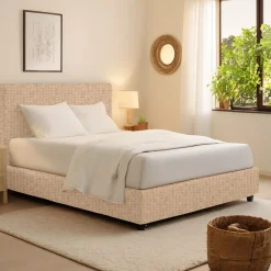 Letto Singolo Beige Sfoderabile Contenitore, Dimensione Materasso 90x200 cm - Lapedona