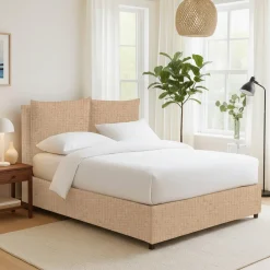 Letto Singolo Beige Sfoderabile Contenitore, Dimensione Materasso 90x200 cm - Serrone