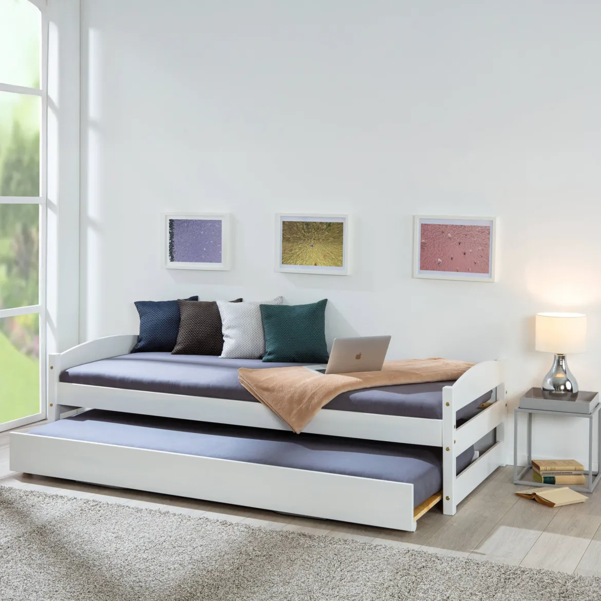 Letto Singolo Bianco Contenitore Singolo, - Granze