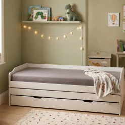 Letto Singolo Bianco Contenitore Singolo, - Sibari