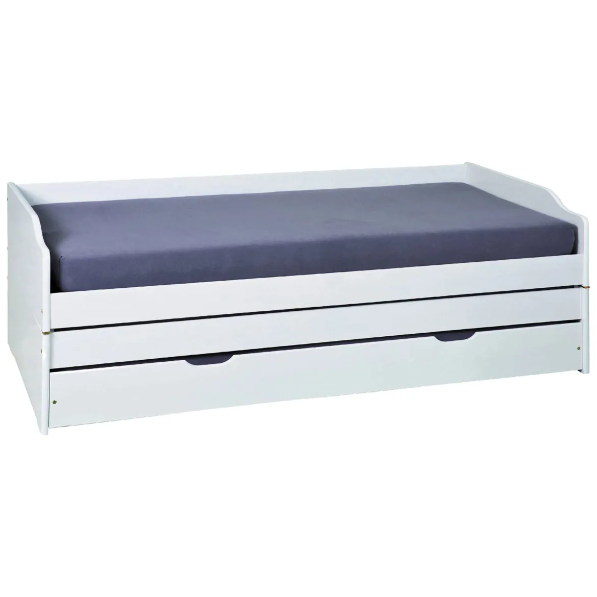 Letto Singolo Bianco Contenitore Singolo, - Sibari