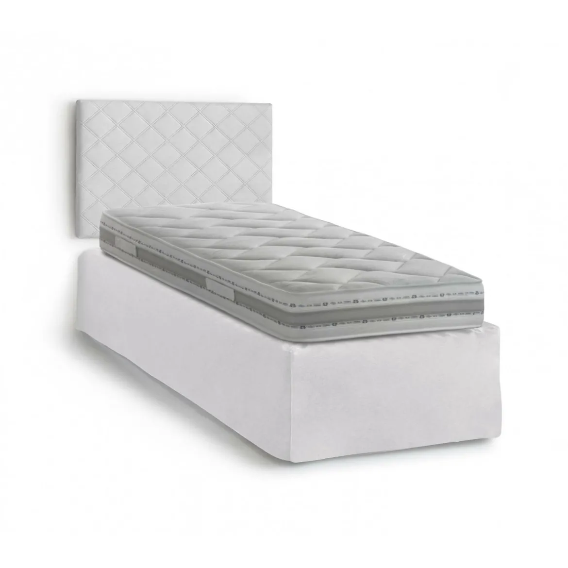 Letto singolo bianco 80x190cm materasso incluso - Ascra