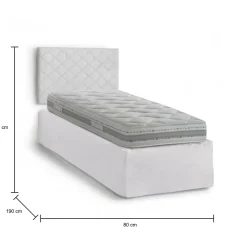 Letto singolo bianco 80x190cm materasso incluso - Ascra