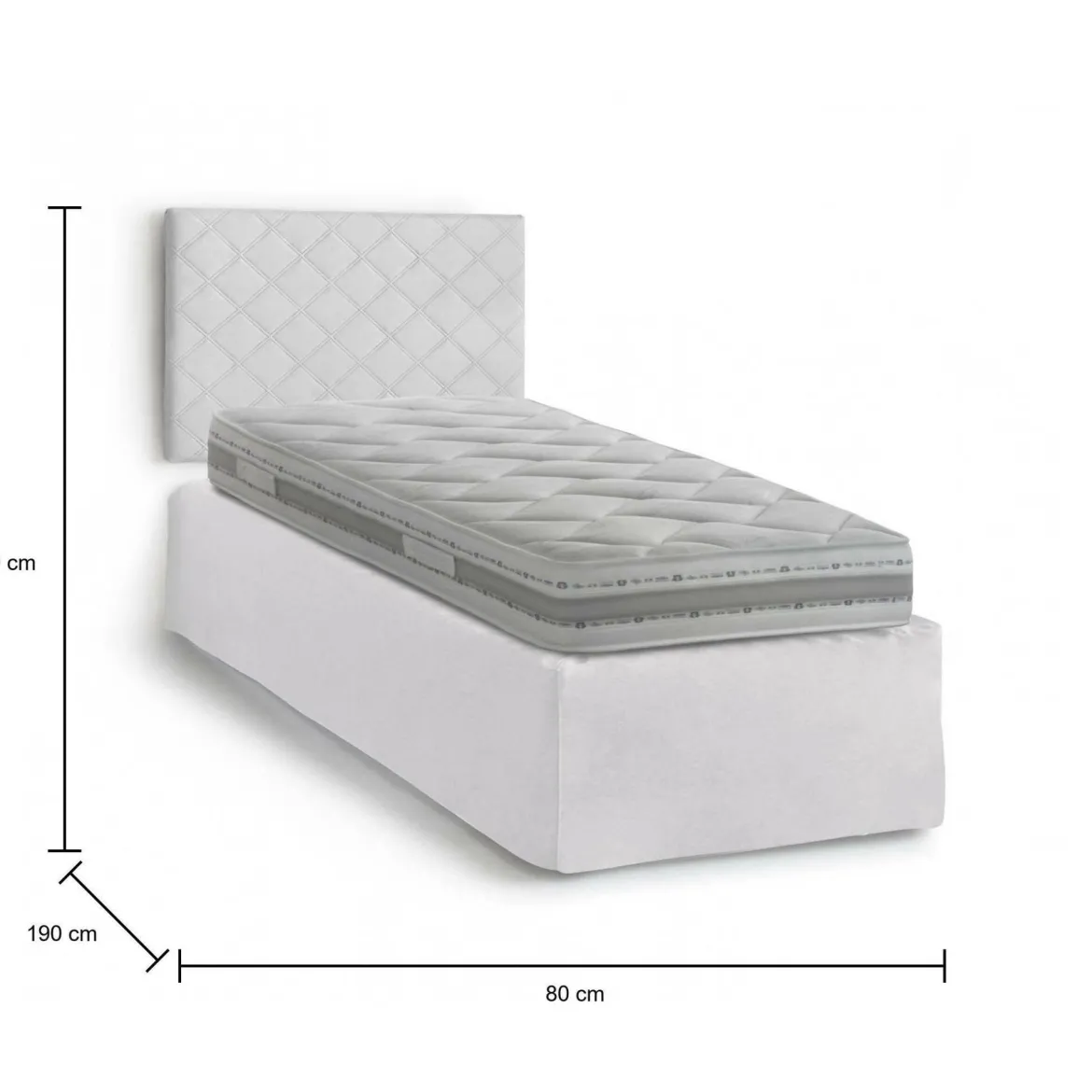 Letto singolo bianco 80x190cm materasso incluso - Ascra