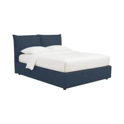 Letto Singolo blu Sfoderabile Contenitore, Dimensione Materasso 90x190 cm - Rosora