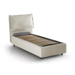 Letto singolo contenitore beige 105x205cm in legno - Aigor