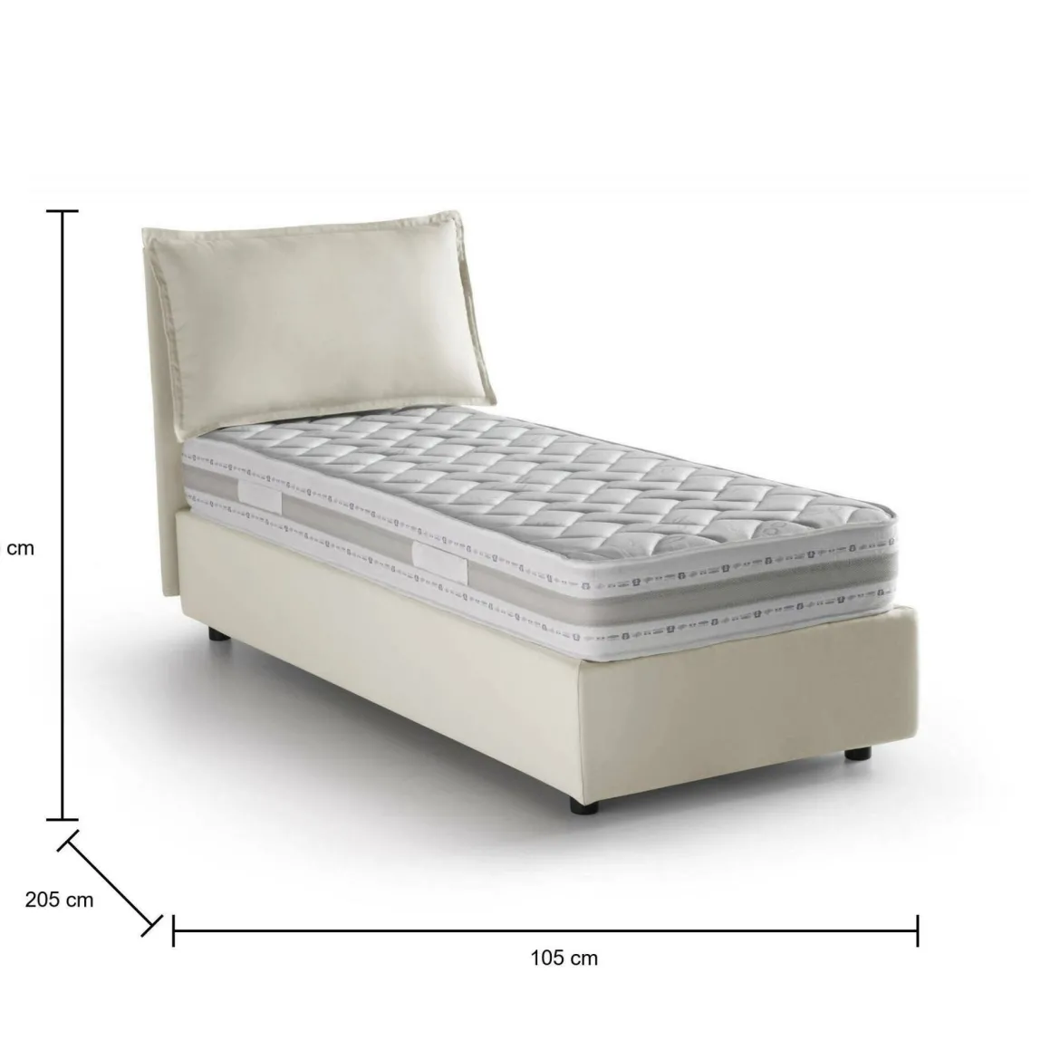 Letto singolo contenitore beige 105x205cm materasso incluso - Animal