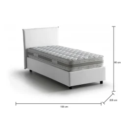 Letto singolo contenitore bianco 105x205cm sfoderabile - Aigor