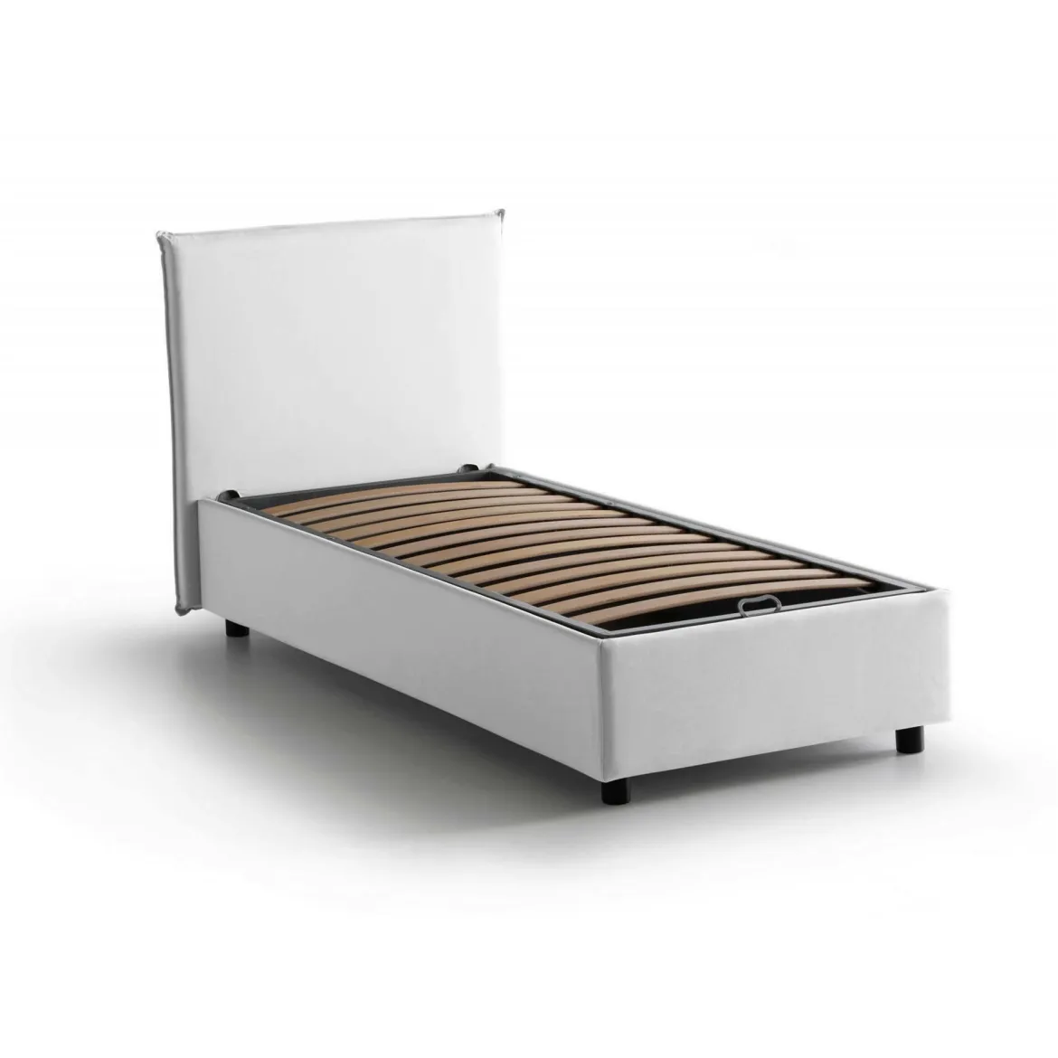 Letto singolo contenitore bianco 95x205cm Made in Italy - Argentino