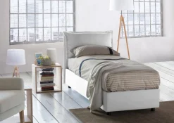 Letto singolo contenitore bianco 95x205cm in legno - Alto
