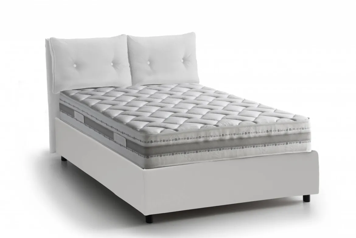 Letto singolo contenitore bianco 95x205cm moderno in legno - Adoxa