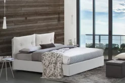 Letto singolo contenitore bianco 95x205cm moderno - Ildegarda