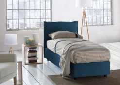Letto singolo contenitore blu 95x205cm in legno - Armaduk