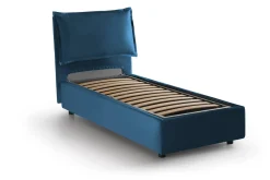 Letto singolo contenitore blu 95x205cm in legno - Armaduk