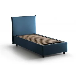 Letto singolo contenitore blu 95x215cm rete inclusa - Azzurrino