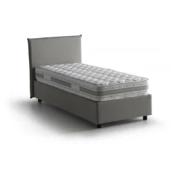 Letto singolo contenitore grigio 105x205cm materasso incluso - Arminius