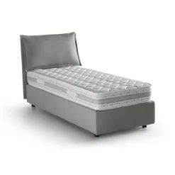 Letto singolo contenitore grigio 105x215cm materasso incluso - Aribal