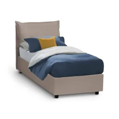 Letto singolo contenitore tortora 95x205cm Made in Italy - Alarita