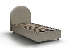 Letto singolo contenitore tortora 95x205cm adatto per materasso 80x190 cm - Ildegarda