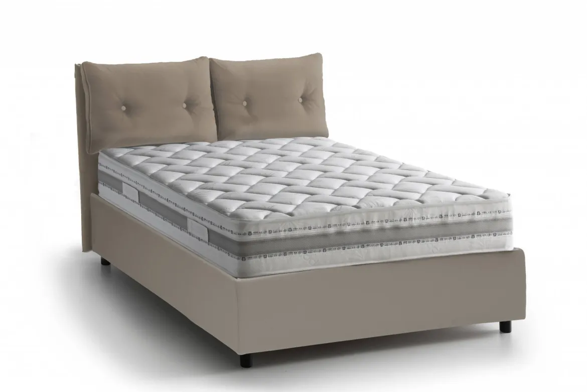Letto singolo contenitore tortora 95x205cm moderno - Arcisate