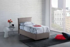 Letto singolo contenitore tortora 95x215cm rete inclusa - Azzurrino